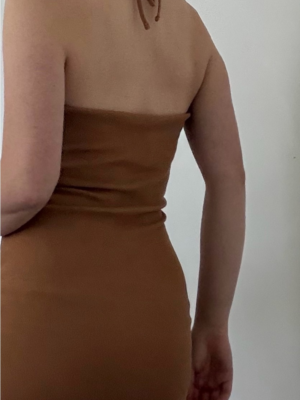 wild fable Strapless Mini Dress in Camel Brown